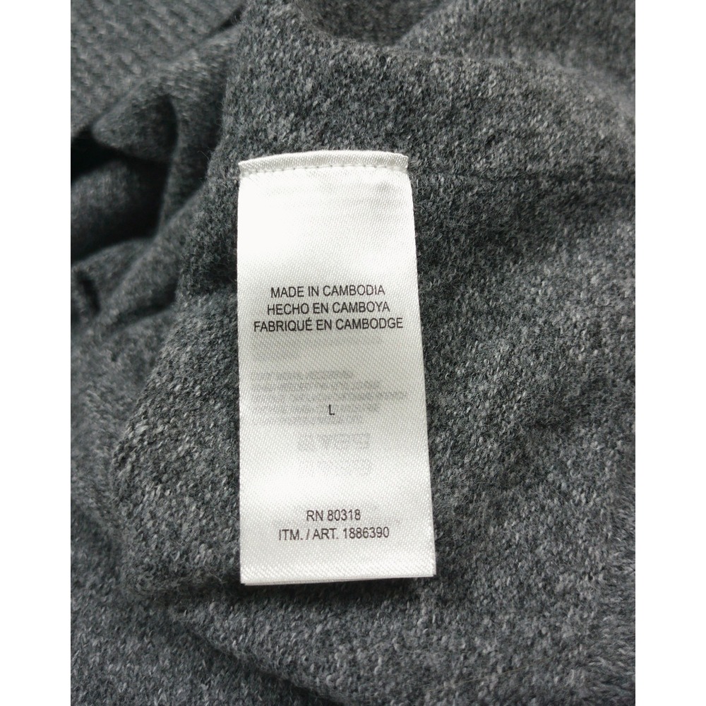 Lucky Brand Grey V-Neck Oversized Knit Sweater Heathered Charcoal Pullover L - Picture 11 of 11